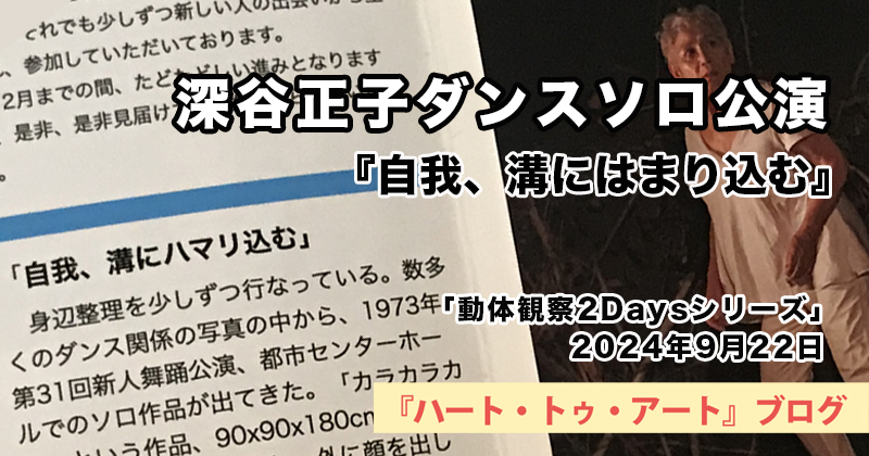 深谷正子「動体観察2Daysシリーズ」9月22日バージョン『自我、溝にはまり込む』